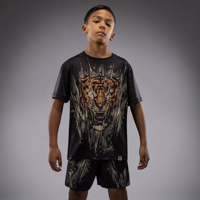 venum-tiger-kinder-dry-tech-t-shirt-schwarz-neon-orange image 1