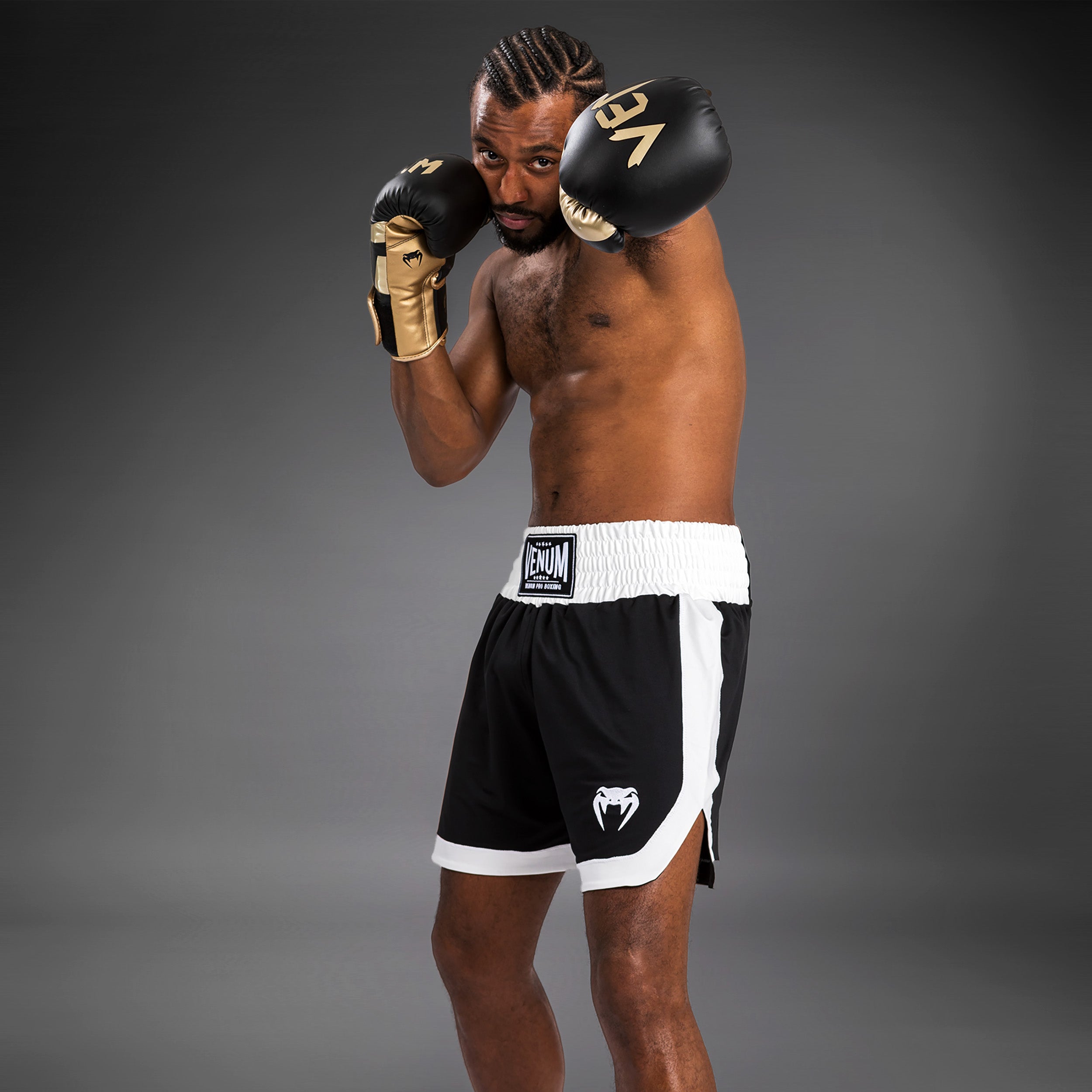 venum-classic-boxing-shorts-boxshorts-herren-schwarz-wei image 2