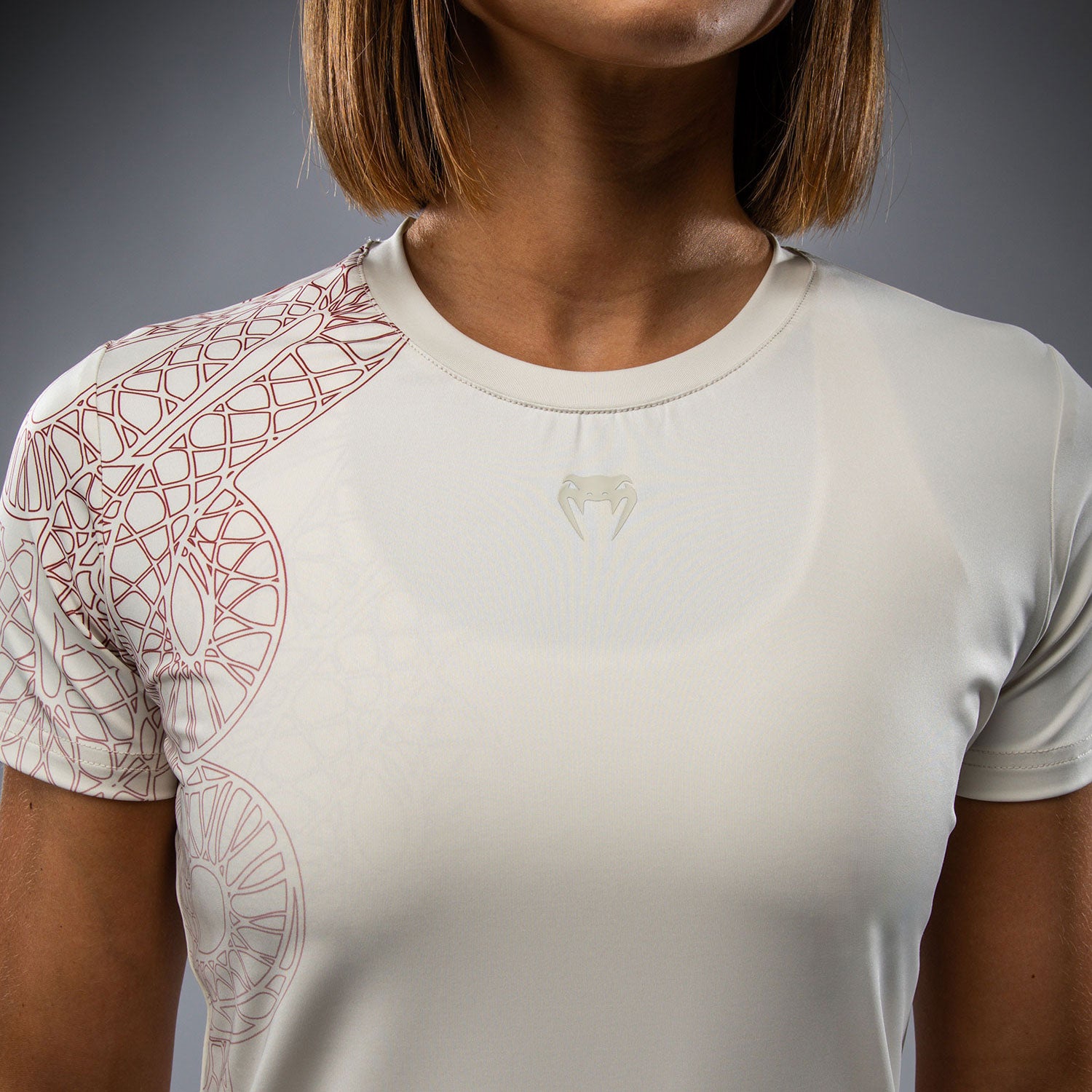 venum-serpenti-damen-dry-tech-t-shirt-elfenbein-bordeaux image 5