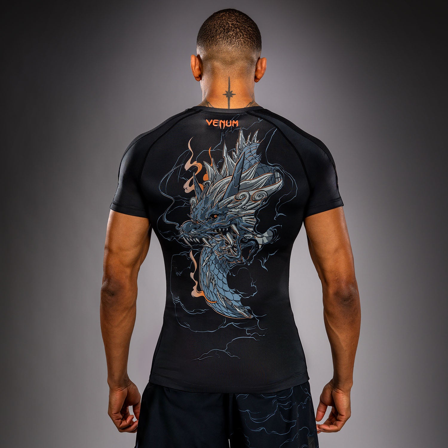 venum-thunder-dragon-kurzarm-rashguard-schwarz-grau-kupfer image 1