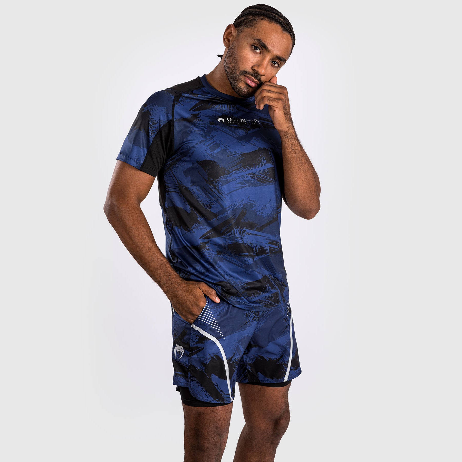 venum-electron-3-0-dry-tech-herren-t-shirt-marineblau image 2