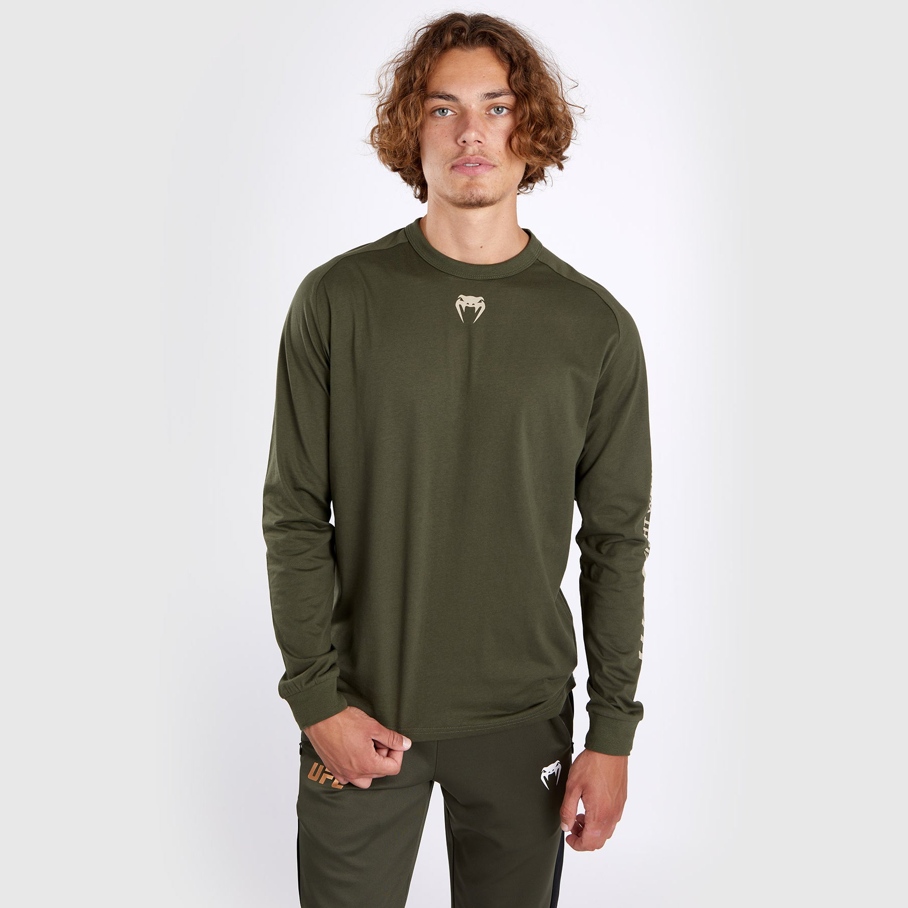 ufc-adrenaline-by-venum-fight-week-langarm-t-shirt-herren-khaki image 6