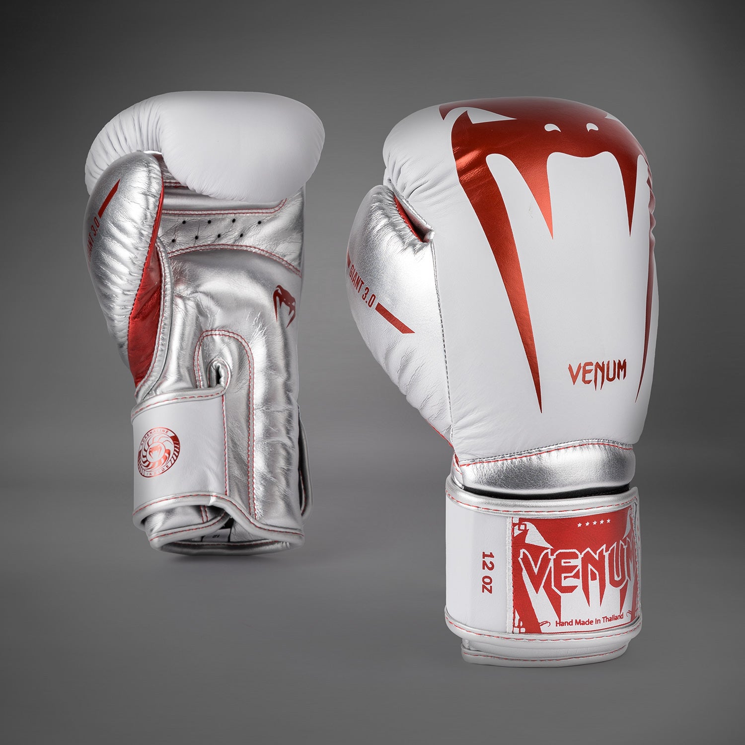 venum-giant-3-0-boxhandschuhe-rot-silber-spezialausgabe image 1