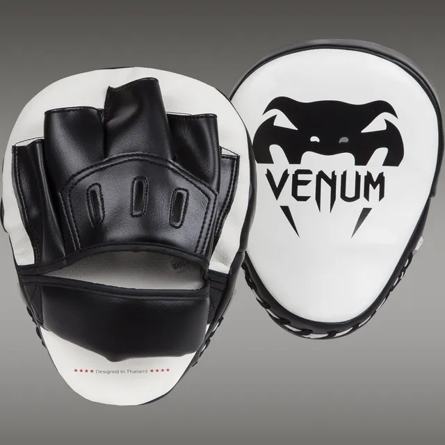 venum-light-handpratzen-wei-schwarz-paar image 1