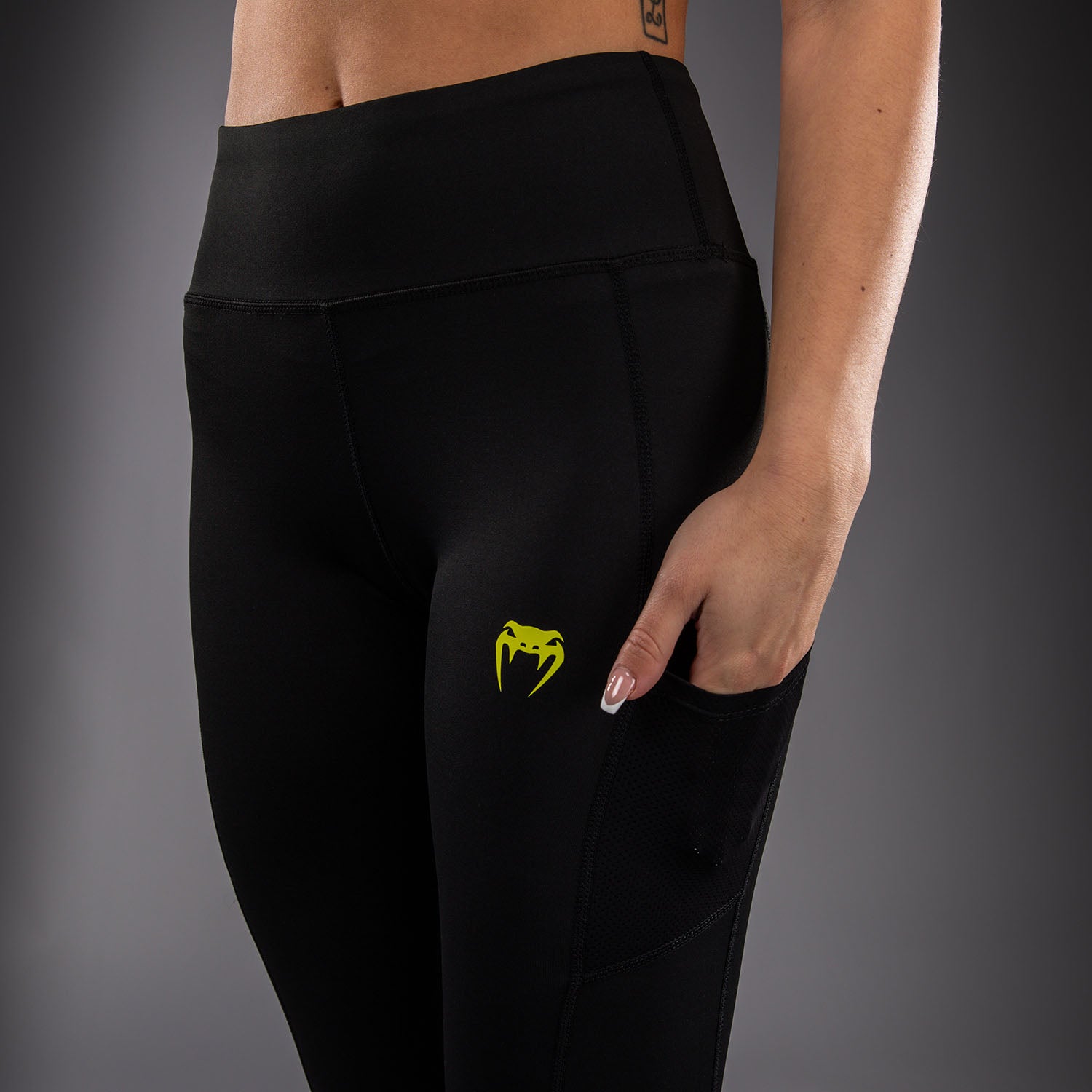 venum-lazer-damen-leggings-schwarz-gelb image 5