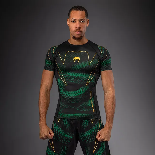 venum-matupa-kurzarm-rashguard-schwarz-gr-n-gold image 1