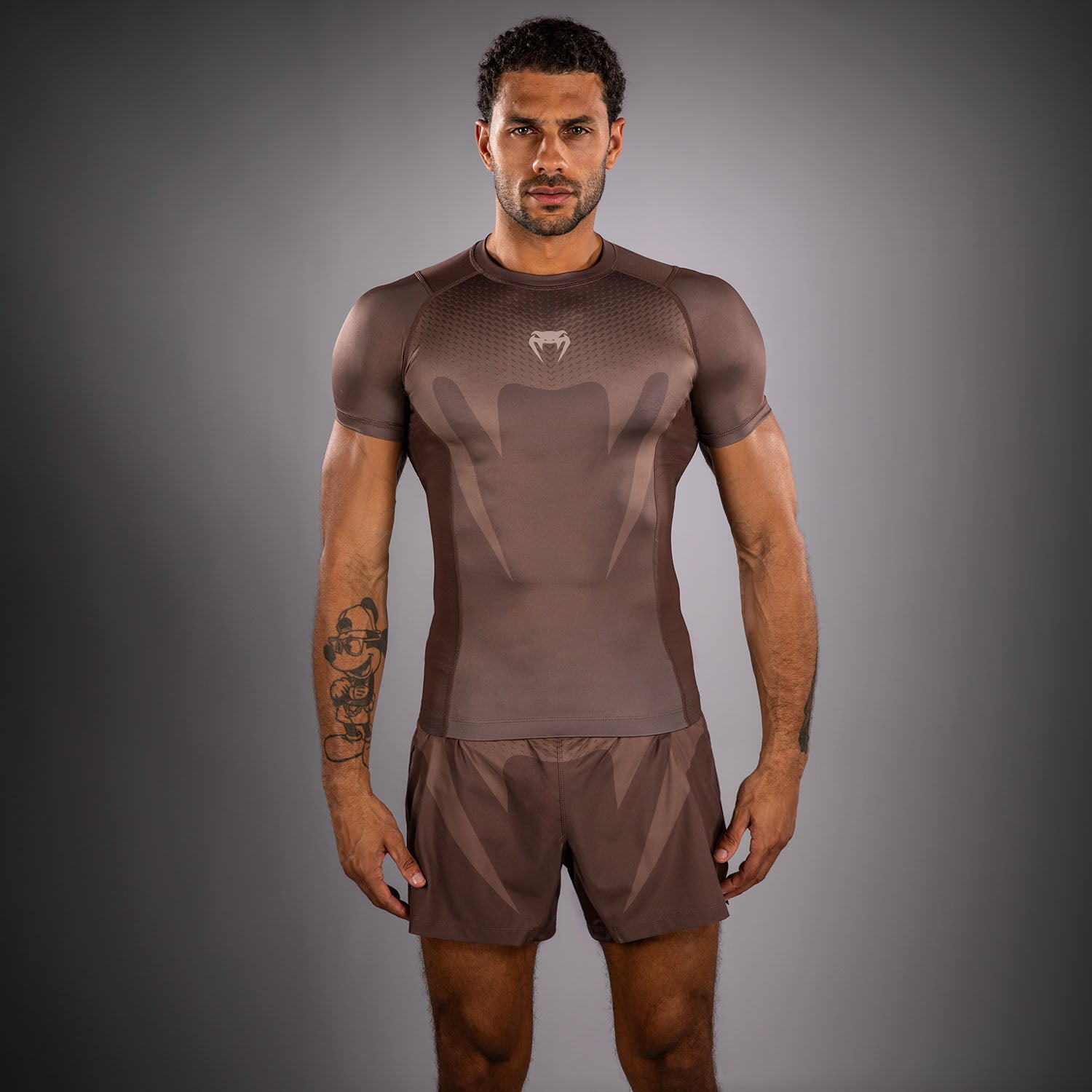 venum-no-gi-rashguard-langarm-ibjjf-approved-schokoladenbraun image 1