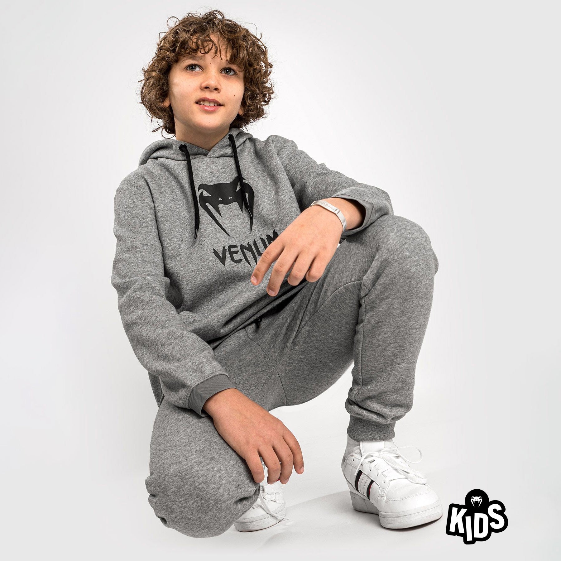 venum-classic-hoodie-kinder-hellgrau-meliert image 1
