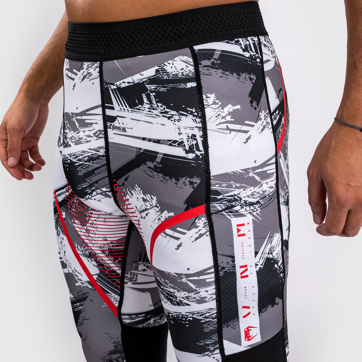 venum-electron-3-0-kompressionshose-spats-grau-rot-herren image 5