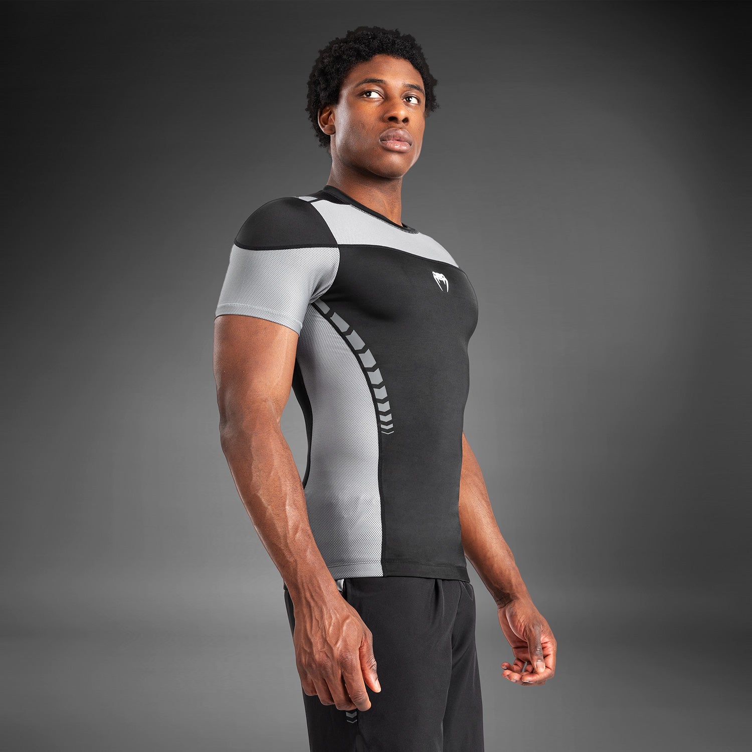 venum-tempest-herren-kurzarm-rashguard-schwarz-grau image 5