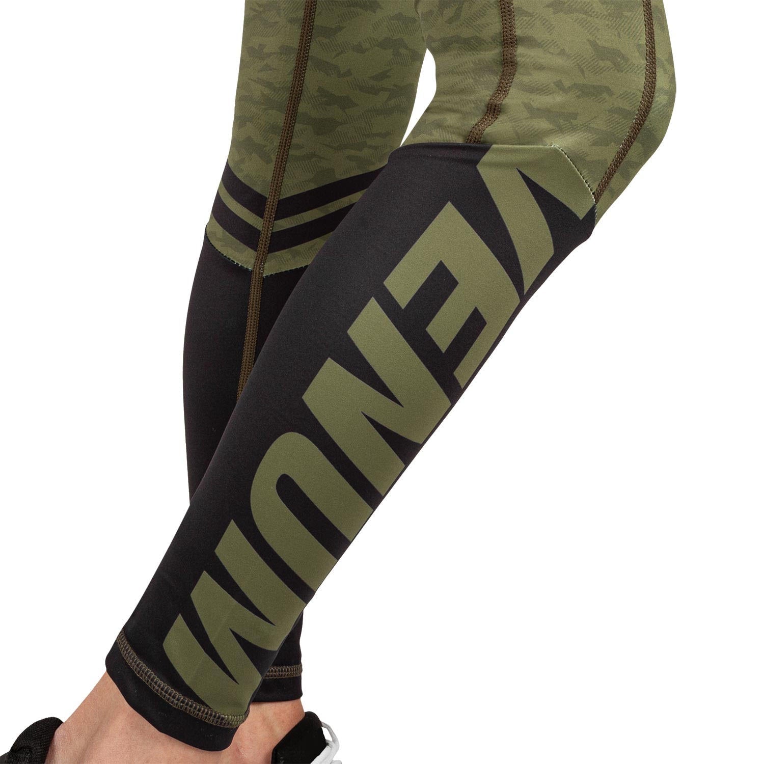 venum-power-2-0-leggings-damen-khaki-schwarz image 8