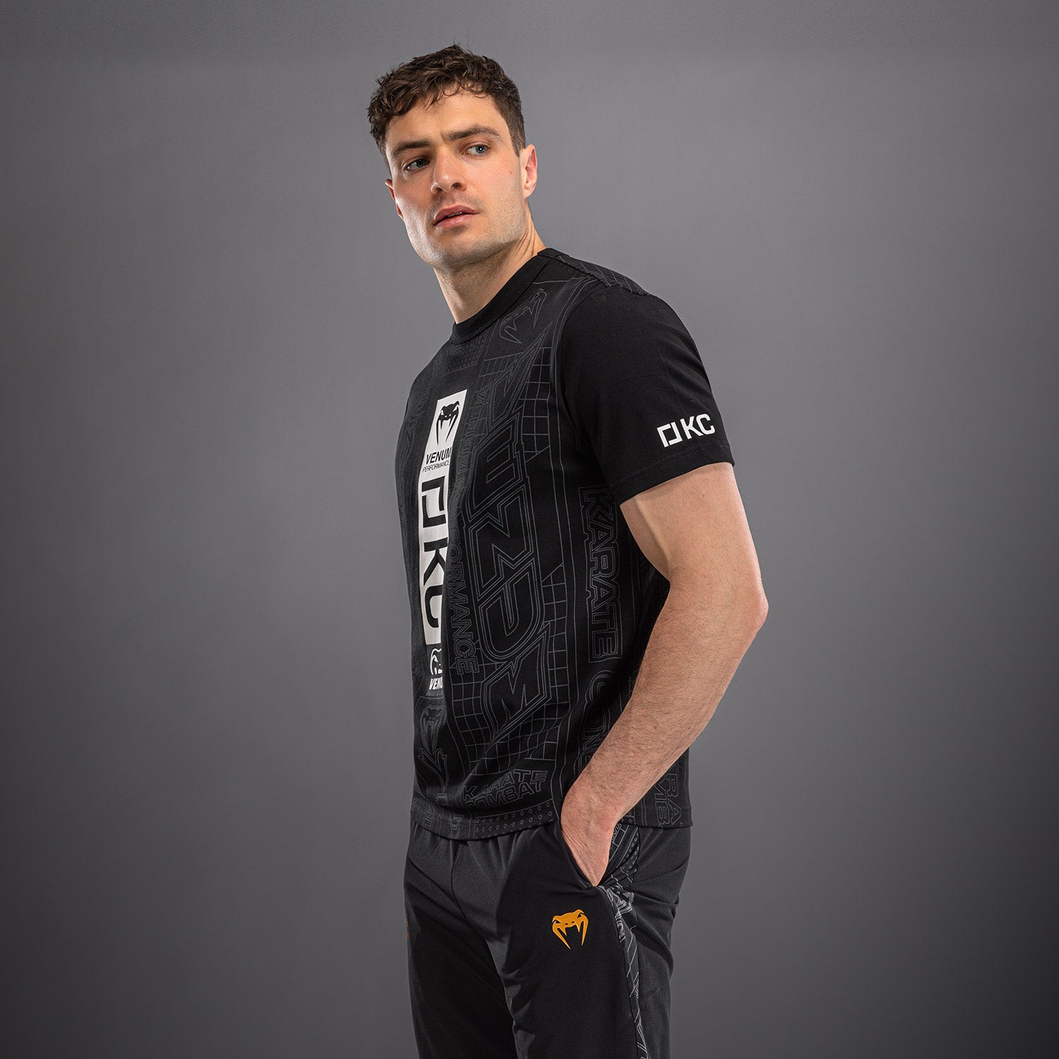 venum-karate-combat-t-shirt-schwarz-grau image 3