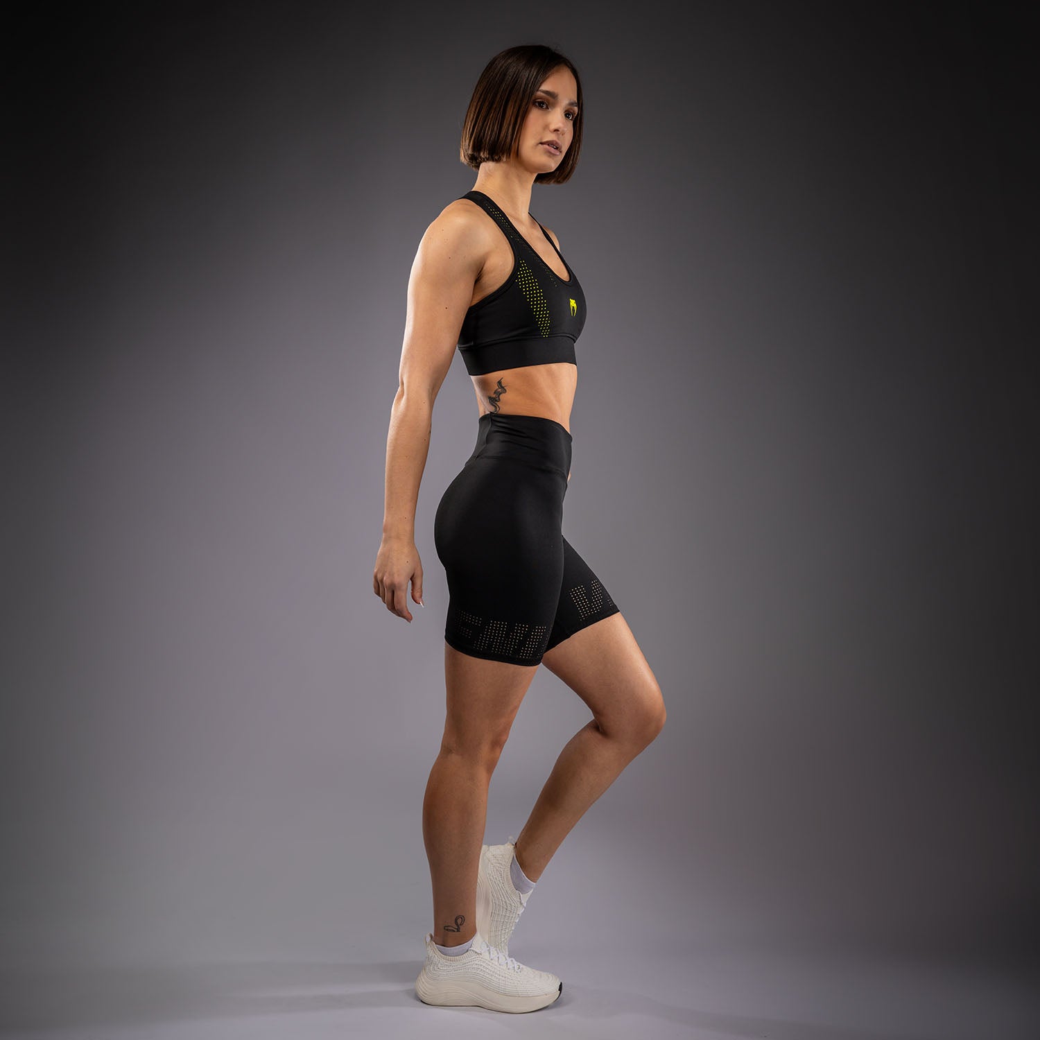 venum-lazer-kompressionsshorts-damen-schwarz-gelb image 6