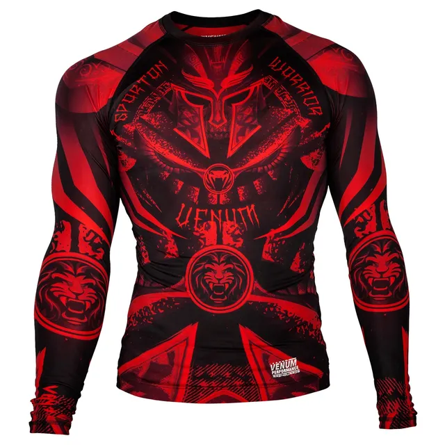 venum-gladiator-3-0-rashguard-langarm-herren-schwarz-rot image 1